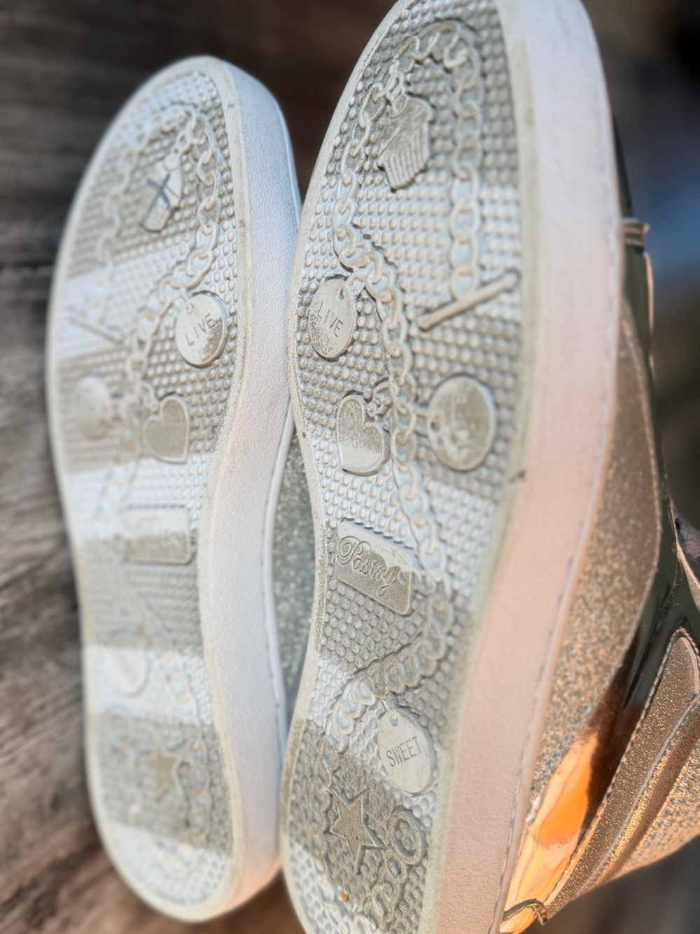 Pastry Silver Metallic Glitter High-Top Sneakers size 8 - Picture 7 of 7